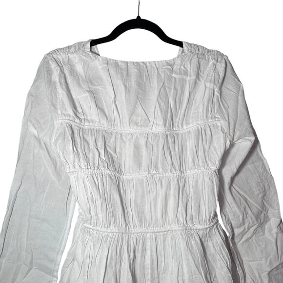 j.crew tiered tie-front dress in beach cotton white ca803 women size xsmall - Picture 5 of 8
